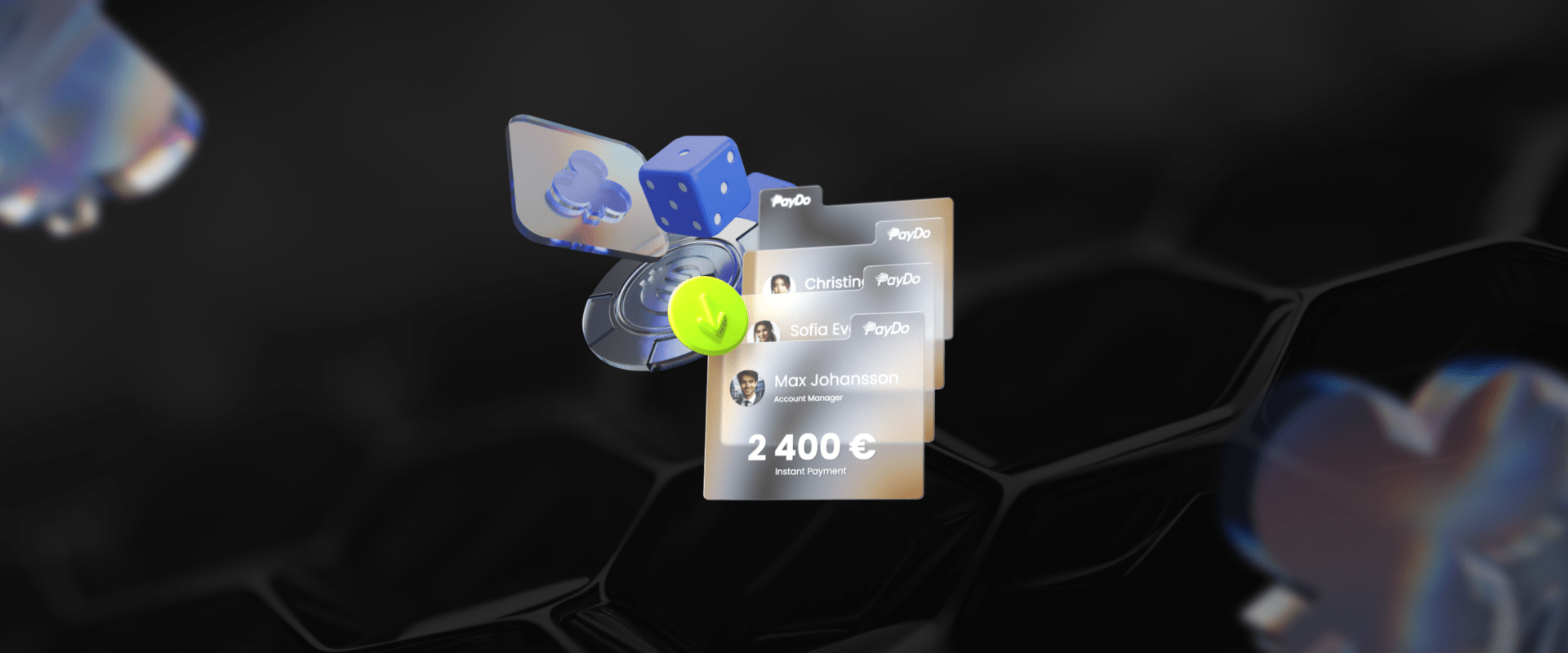 An image illustrating mass payments, displaying several successful payment transactions to different recipients, indicating PayDo’s ease of use for player payouts.